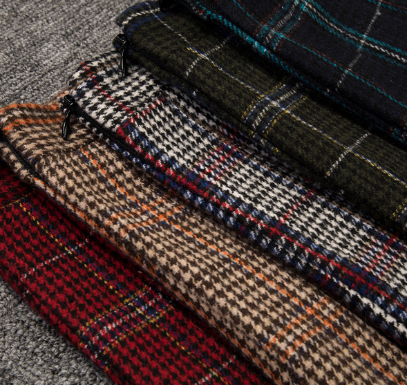 High Waist Plaid Pleated A-line Skirt for Autumn/Winter