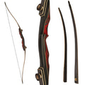 PMZ Archery Longbow Red Riser 65 Wooden Takedown Professional Longbow for Hunting Right Hand Traditional Bow for Adults Beginners to Advanced Outdoor Practice (40lbs)