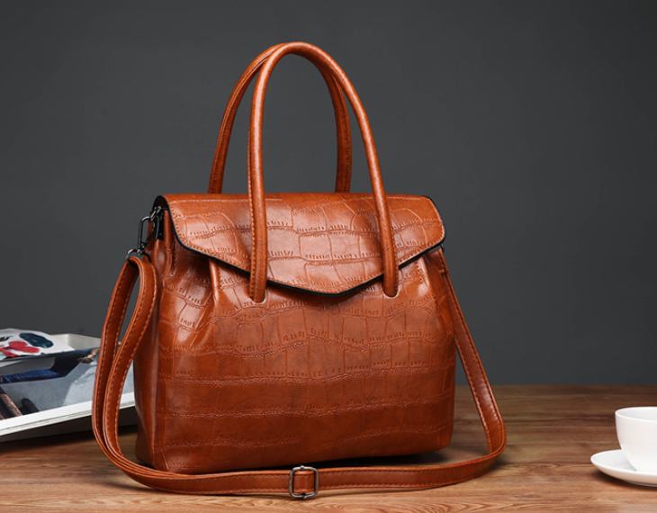 Fashionable Women's Crocodile Pattern Shell Bag