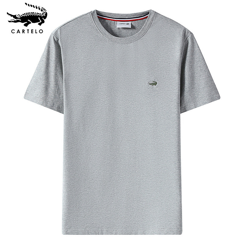 Comfortable Solid Color Cotton Crew Neck T-Shirt