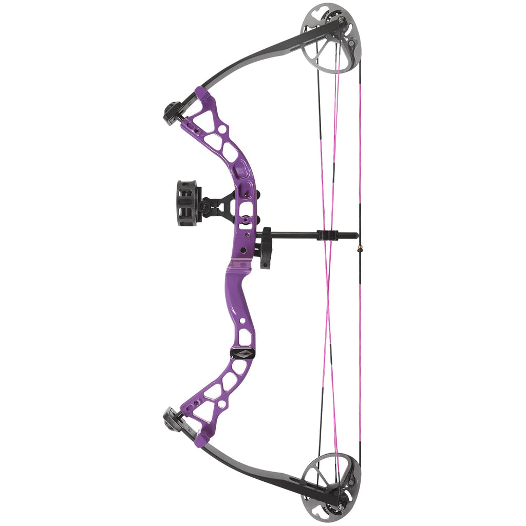 Diamond Archery Youth Atomic Bow - Fully Adjustable Equipped Durable Compound Bow | 6-29 LBS Draw Weight | 12"-24" Draw Length | 191 FPS Left Hand Purple