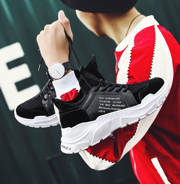Men's Breathable Thick Sole Dad Sneakers for Sports