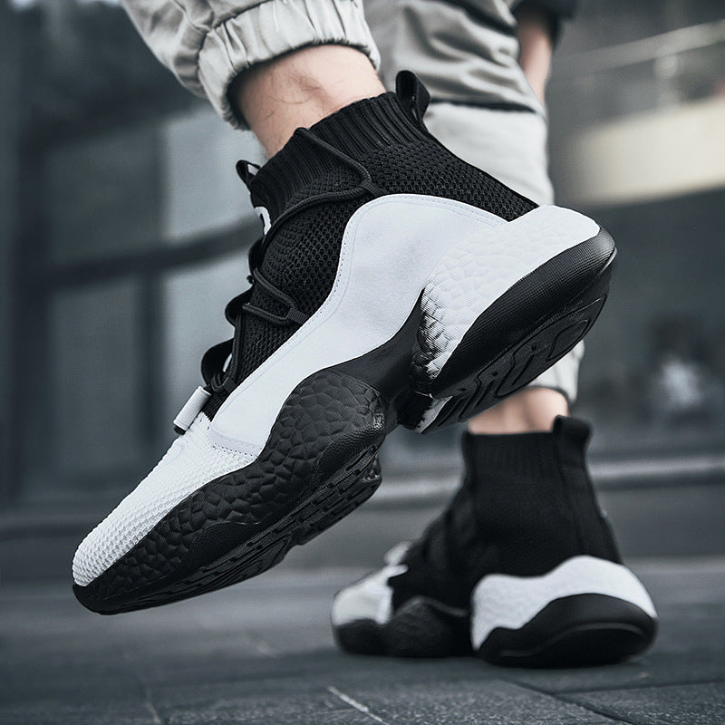 Men's High-Top Basketball Shoes - Breathable Fashion Sneakers