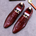 Crocodile Pattern Men's Dress Shoes - Casual Business Style