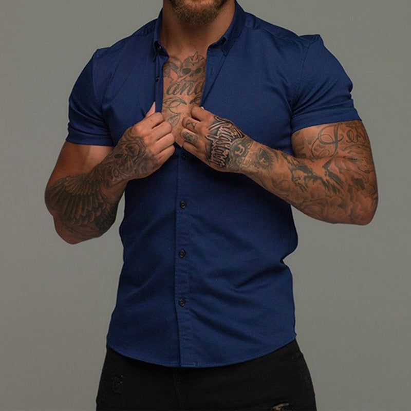 Men's Muscle Fit Short Sleeve Polo Shirt - Casual Stretch