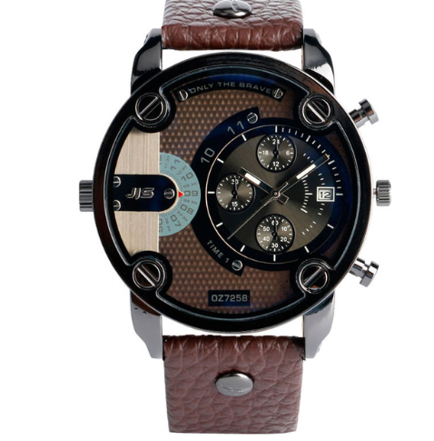 Fashion Large Dial Steel Band Quartz Watch for Men