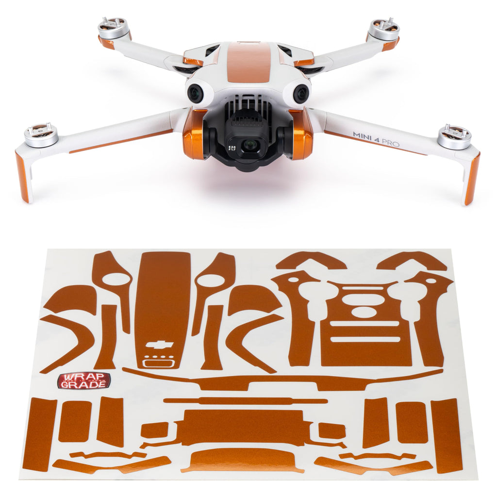 WRAPGRADE Skin Stickers Compatible with DJI Mini 4 Pro | Accent Color (Butterfly Copper)