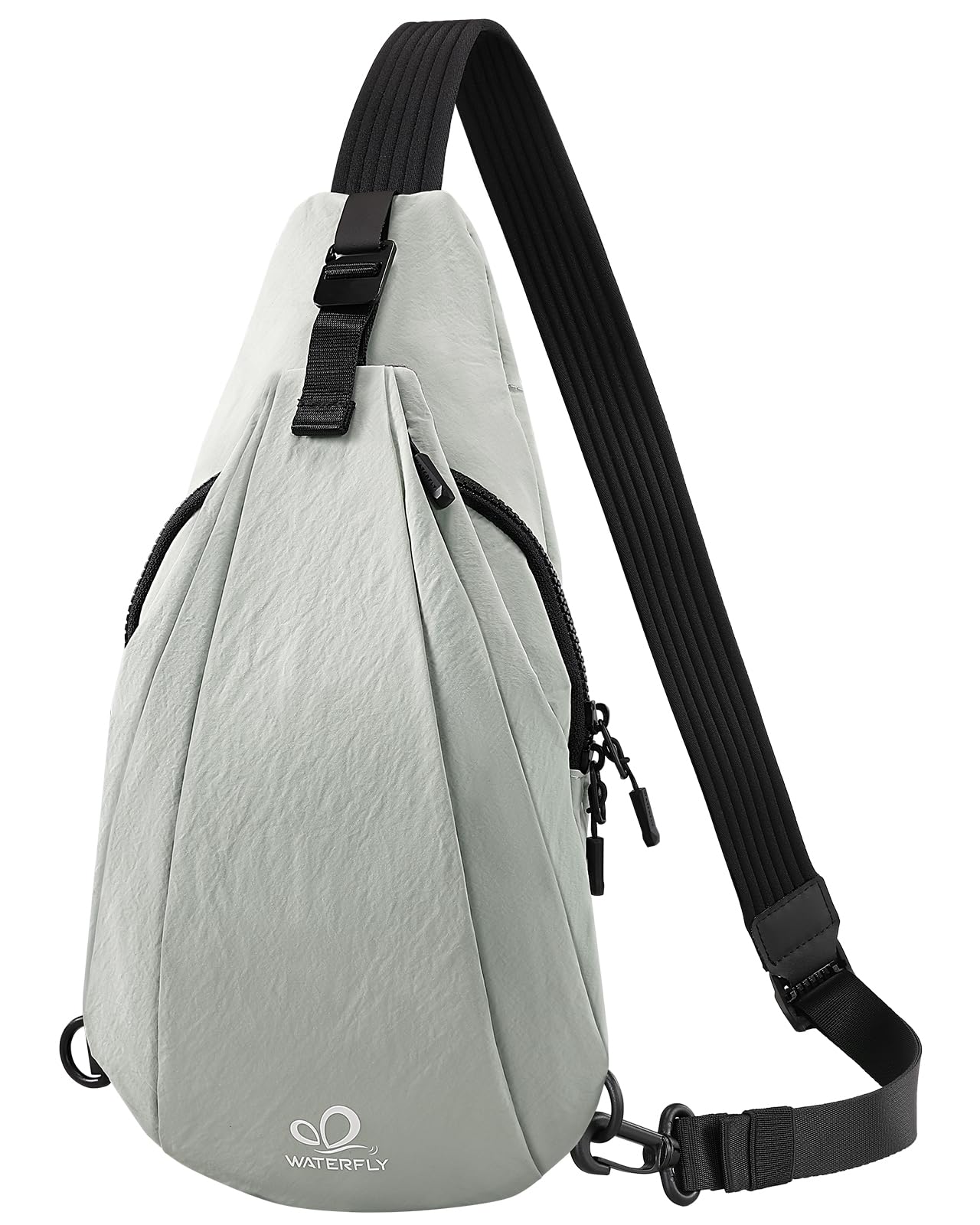 WATERFLY Small Crossbody Sling Bag: Lightweight Women Men Sling Backpack Stylish Casual Cross Body Bag Adjustable Straps Chest Bag Daypack for Shopping Hiking Travelling Green