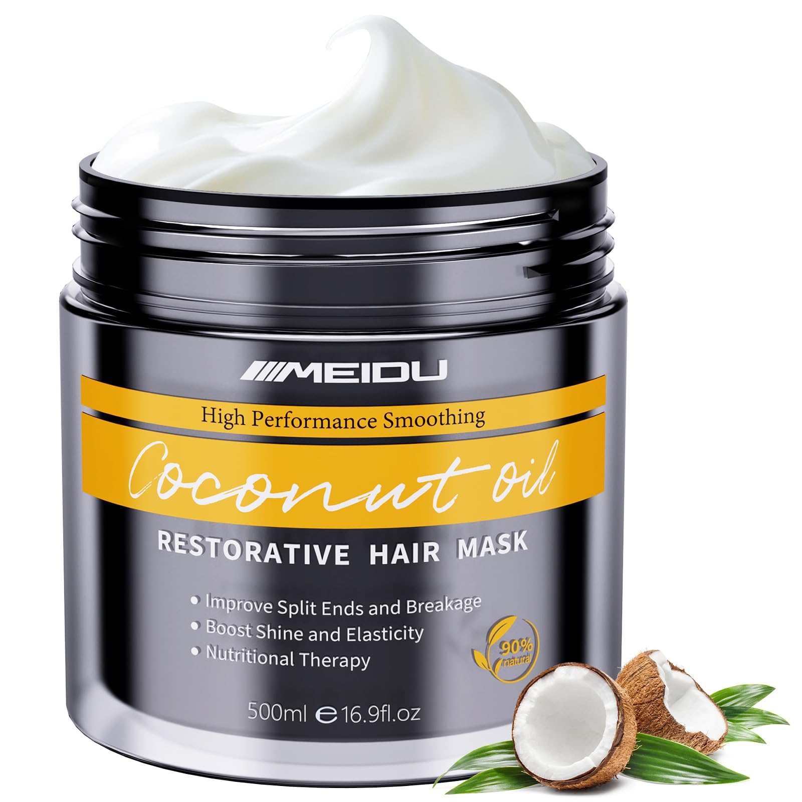 Ivnil MEIDU Keratin Hair Mask for Damaged Hair Hair Treatment Mask for Color Treated Hair Deep Conditioner Coconut Oil Deep Repair Conditioning for All Hair Types