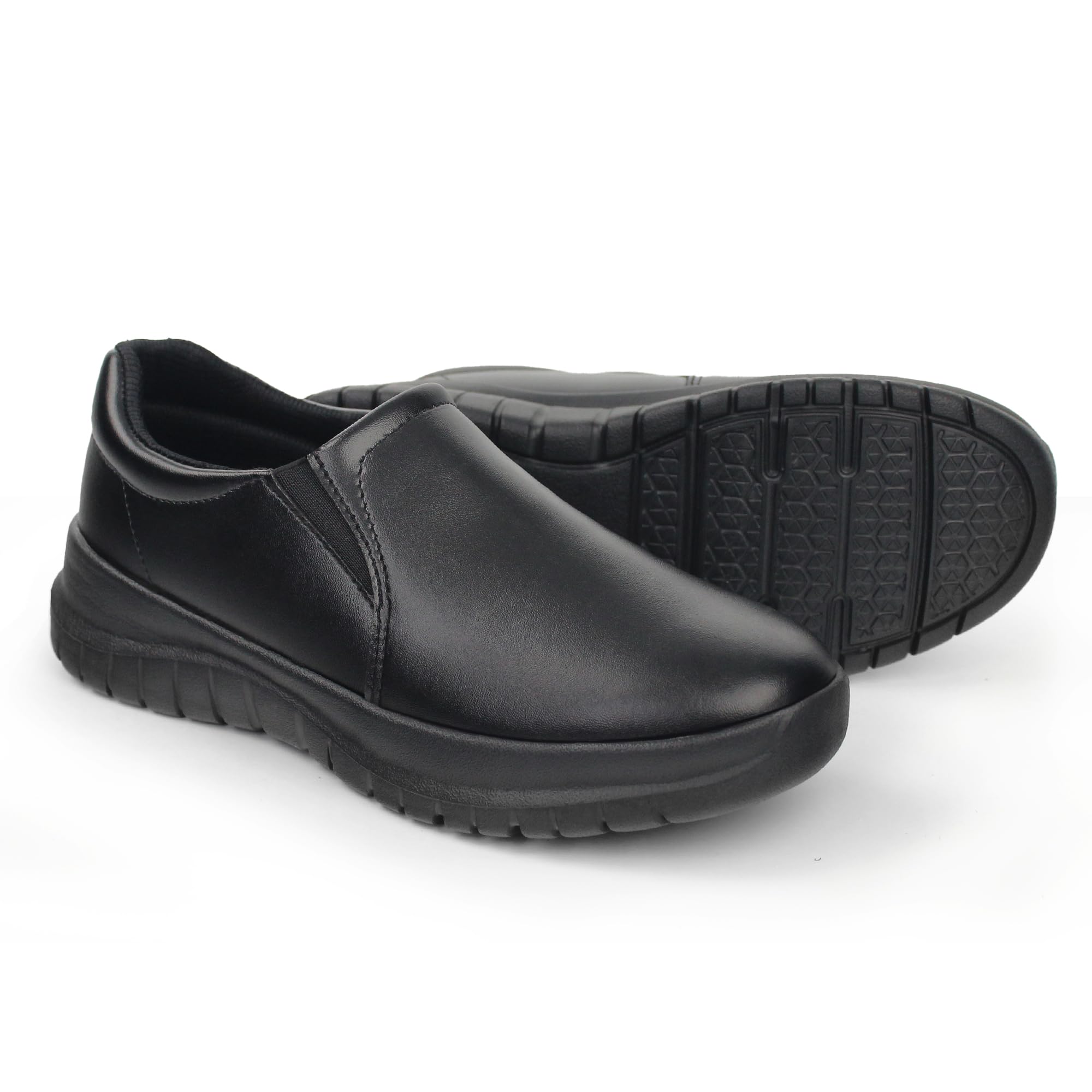 Hawkwell Womens Slip On Lightweight Water Resistant Nurse Shoes Slip Resistant Healthcare Work ShoesBlack Synthetic10 M US