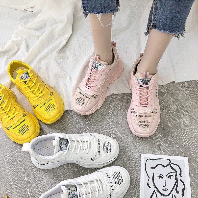 Korean Style Women's Platform Casual Dad Sneakers