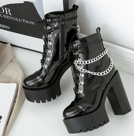 2020 Women's Waterproof Chunky Heel Martin Boots
