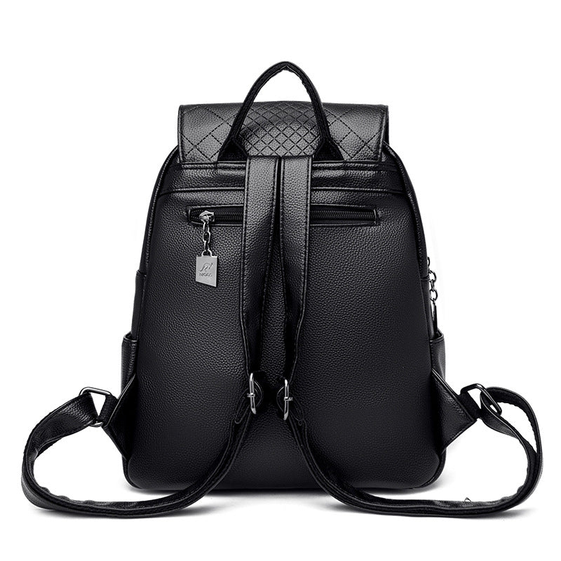 High-Quality Leather Women's Fashion School Backpack