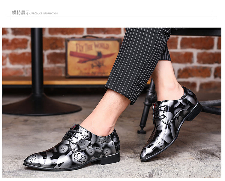 Trendy Men's Pointed Leather Shoes for Barbers