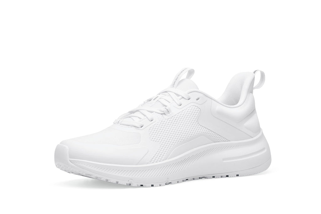 Shoes for Crews Crossing Mens Slip Resistant Work Shoes Healthcare and Food Service Sneakers Water Resistant White Size 9 Wide