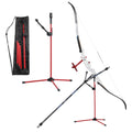 SOPOGER Archery Recurve Bow Stand - 24inch Portable Bow Holder for Recurve Bow Lightweight Fiberglass Bow Rack Long Bow Hanger Safely Display (Red)