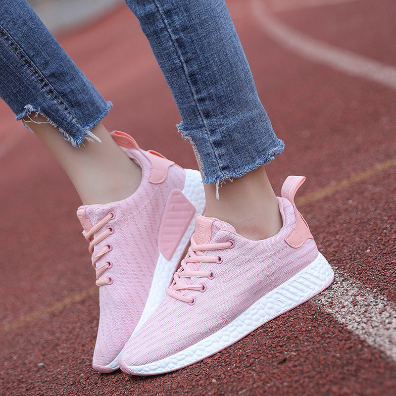 Couple's Versatile White Breathable Running Shoes