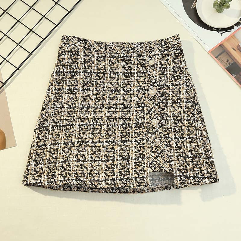 High Waist A-line Skirt with Slit for Women