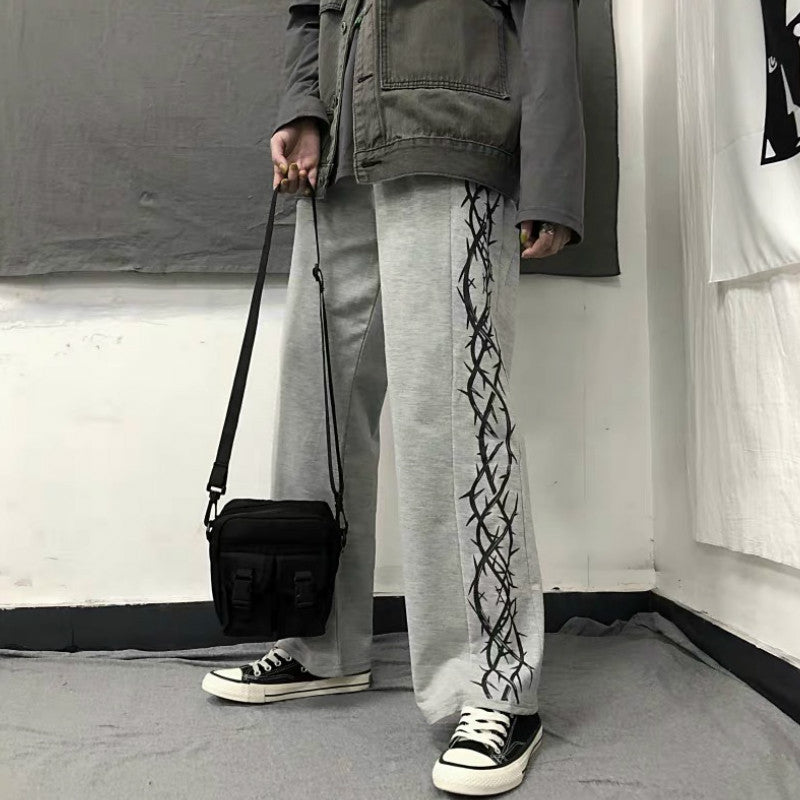 Korean Style Loose Fit Wide Leg Sports Pants
