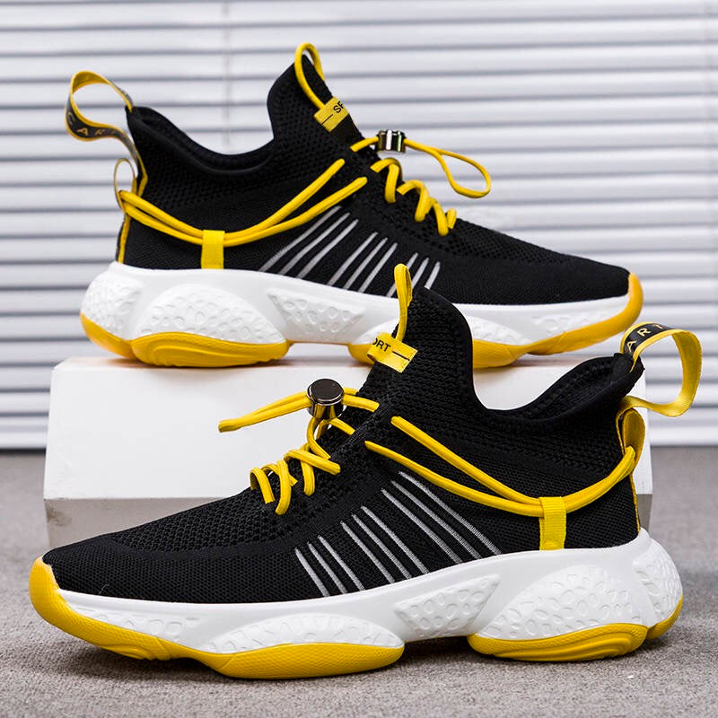 Soft Sole Men's Casual Sneakers, Versatile Knit Shoes