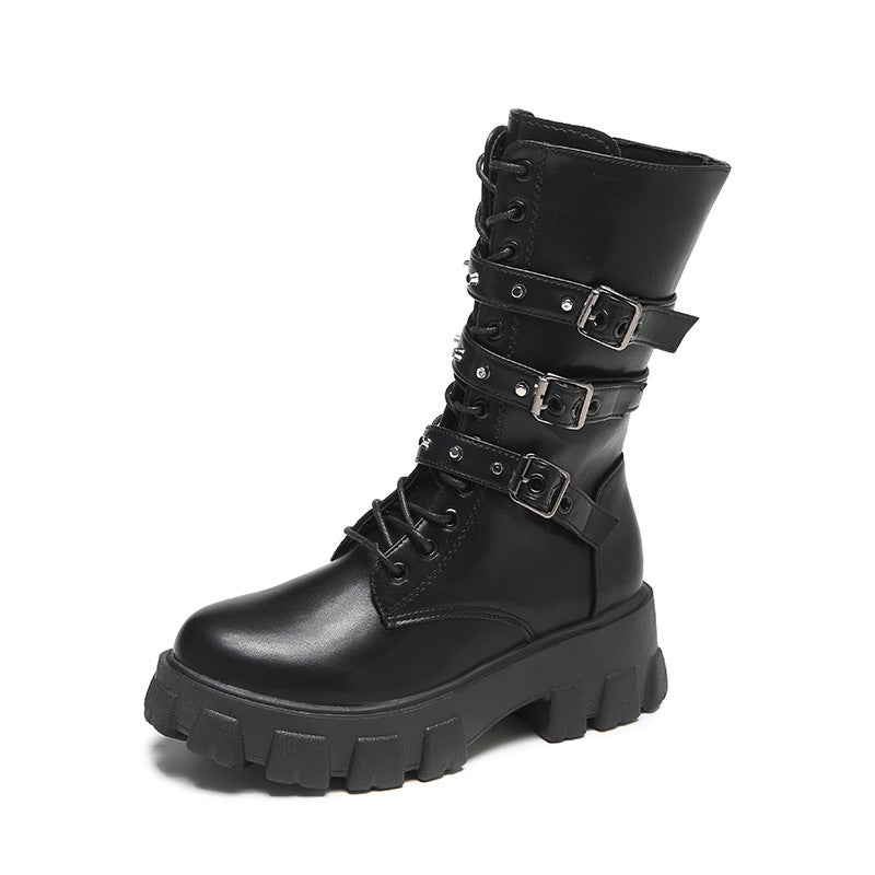 Women's Mid-calf Thick-soled Martin Boots for Autumn