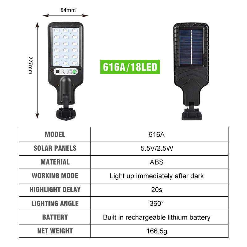 Outdoor Aluminum Solar Sensor LED Garden Wall Light