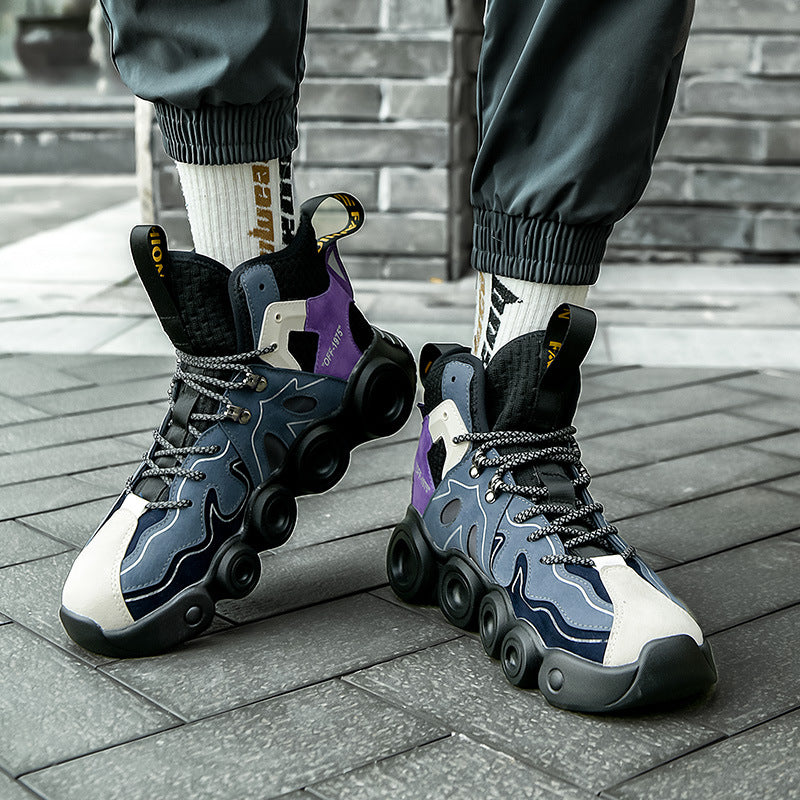 Men's High-Top Thick Sole Dad Sneakers 2023 Trend