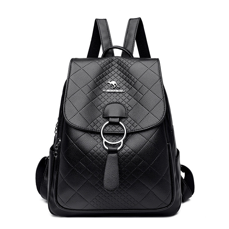 High-Quality Leather Women's Fashion School Backpack