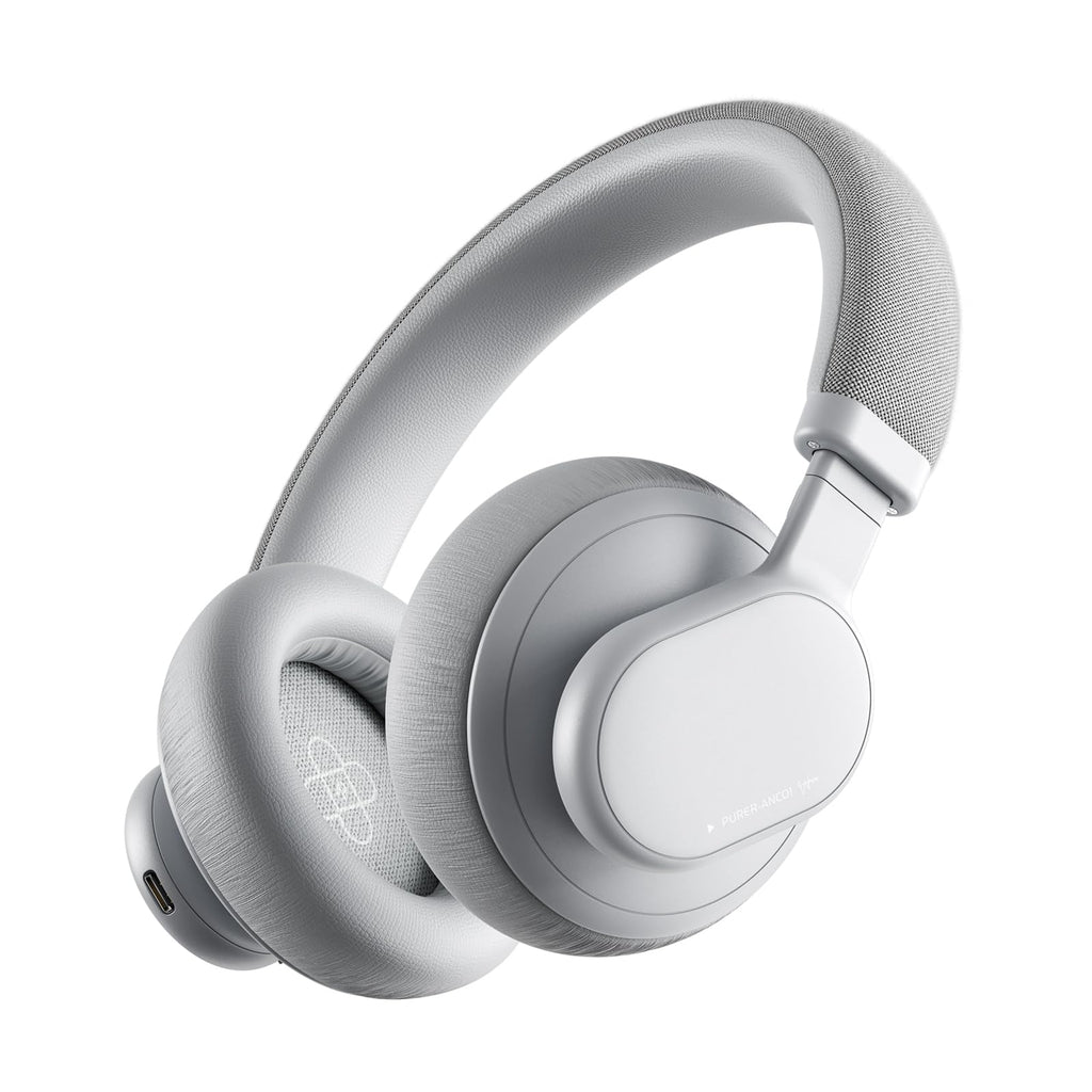 FINGERTIME Active Noise Cancelling Headphones Wireless Over Ear Bluetooth Headphones with Microphone 40H Playtime Comfortable FitBluetooth 5.3Silver