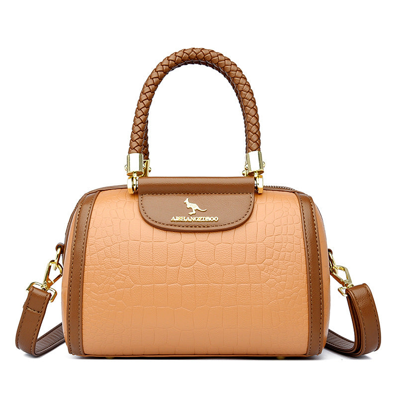 Contrast Color Crocodile Pattern Women's Tote Bag