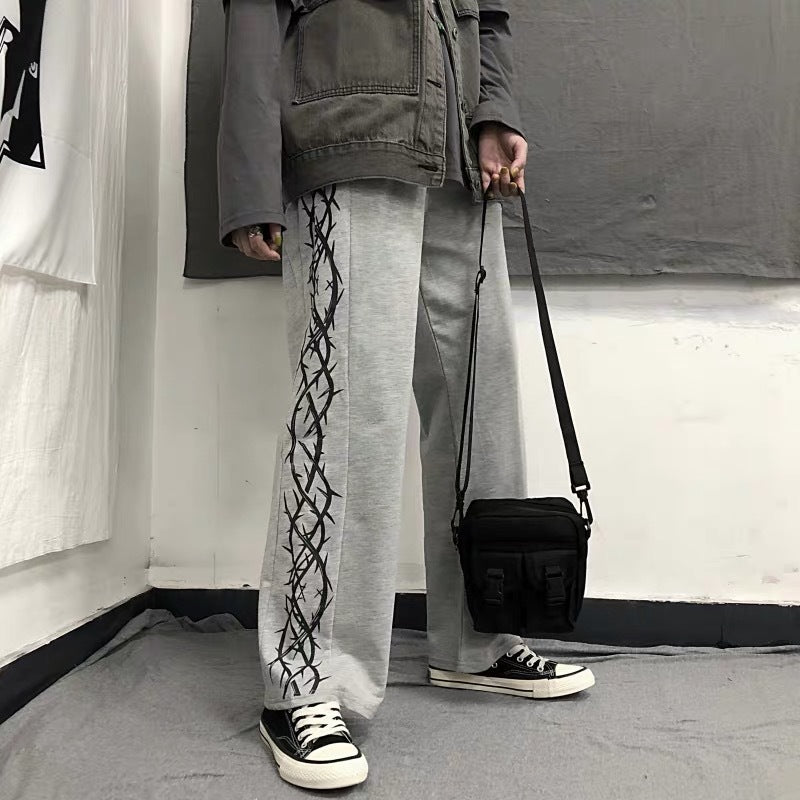 Korean Style Loose Fit Wide Leg Sports Pants