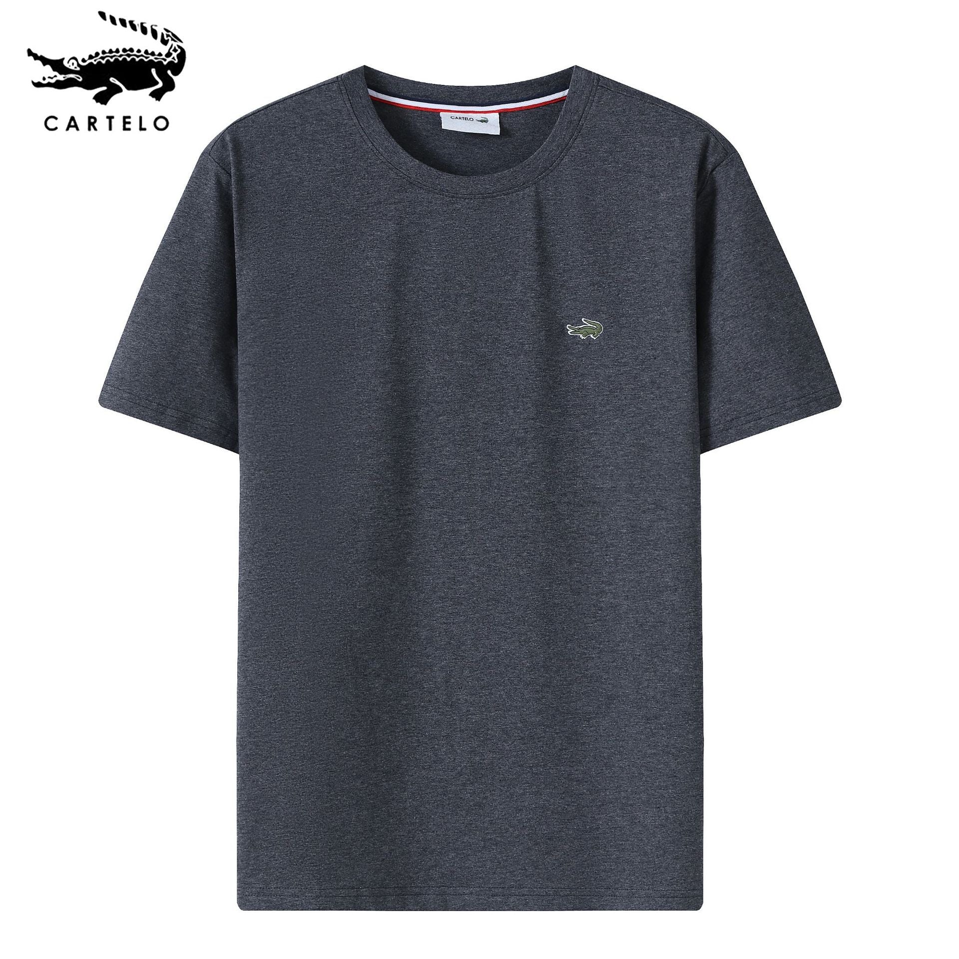 Comfortable Solid Color Cotton Crew Neck T-Shirt