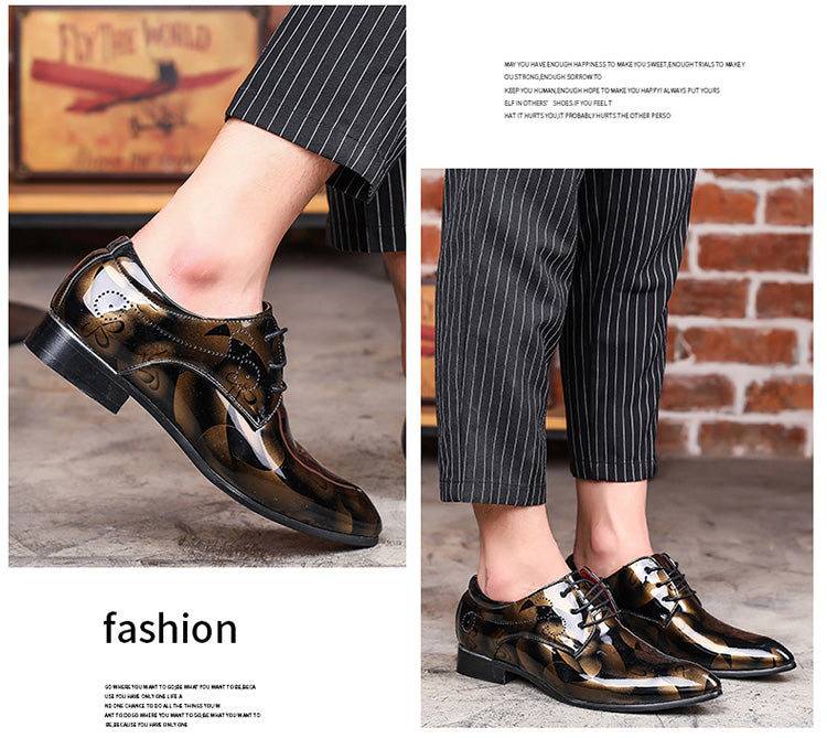 Trendy Men's Pointed Leather Shoes for Barbers
