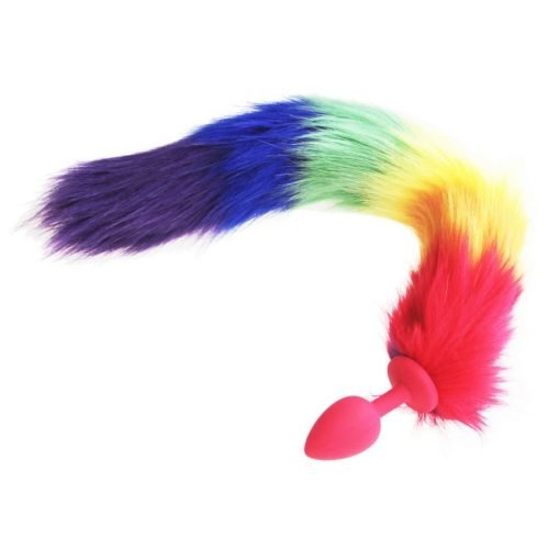 Colorful Fox Tail Silicone Anal Plug - Unique Adult Toy