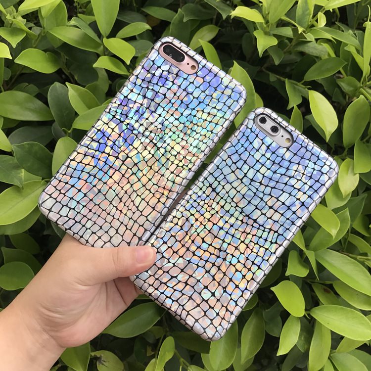 Iridescent Crocodile Pattern Silicone Phone Case