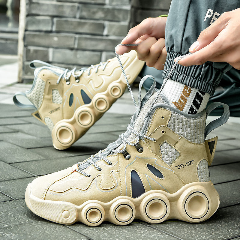 Men's High-Top Thick Sole Dad Sneakers 2023 Trend