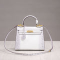 Genuine Leather Crocodile Pattern Shoulder Bag