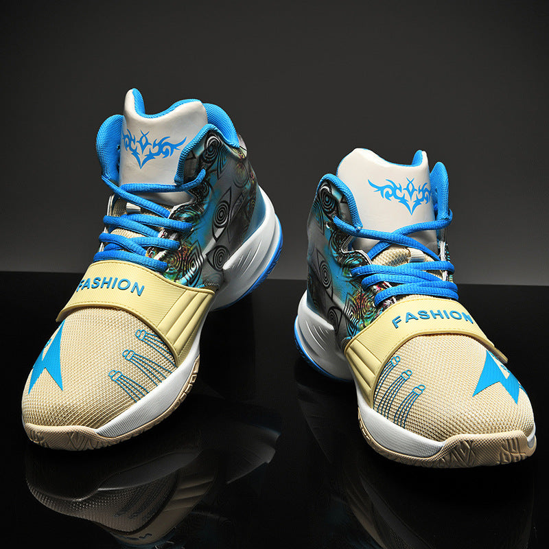 New High-Top Basketball Shoes for Students (White/Purple)