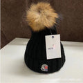 2023 New European Knit Beanie with Real Fur Pom-Pom