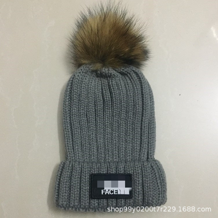 2023 New European Knit Beanie with Real Fur Pom-Pom