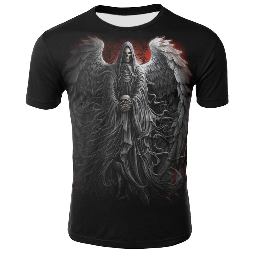 3D Printed Skull Short Sleeve Sports T-Shirt