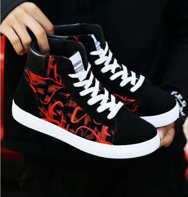 Men's Korean Style High Top Canvas Sneakers