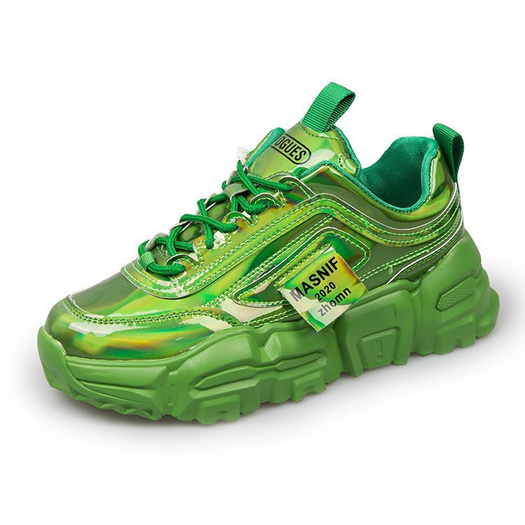 Women's Patent Leather Platform Dad Sneakers (New Style)