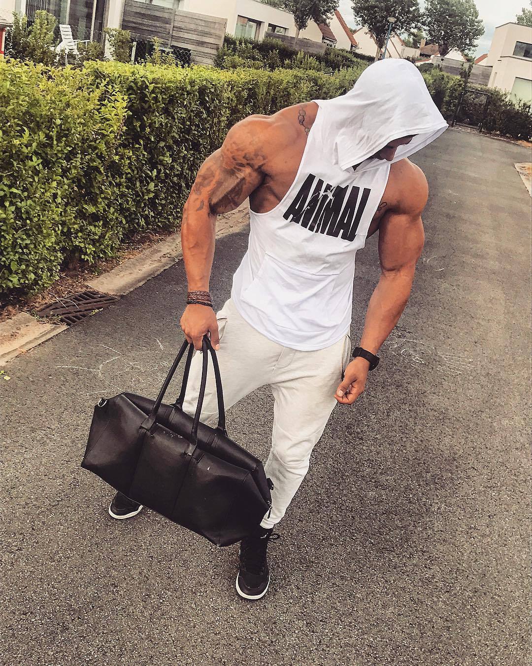 Men's Muscle Training Vest with Hood for Outdoor Sports