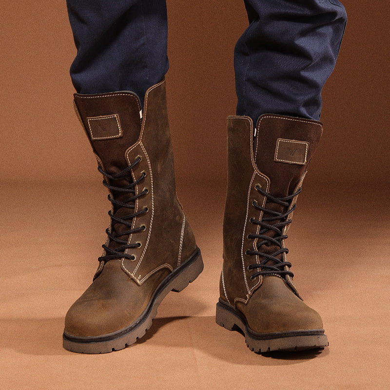 Men's Waterproof Leather Martin Hiking and Combat Boots