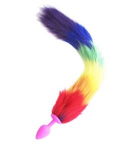Colorful Fox Tail Silicone Anal Plug - Unique Adult Toy