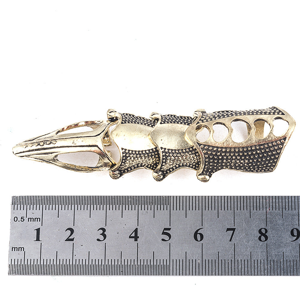 Exaggerated Vintage Punk Gothic Metal Armor Ring