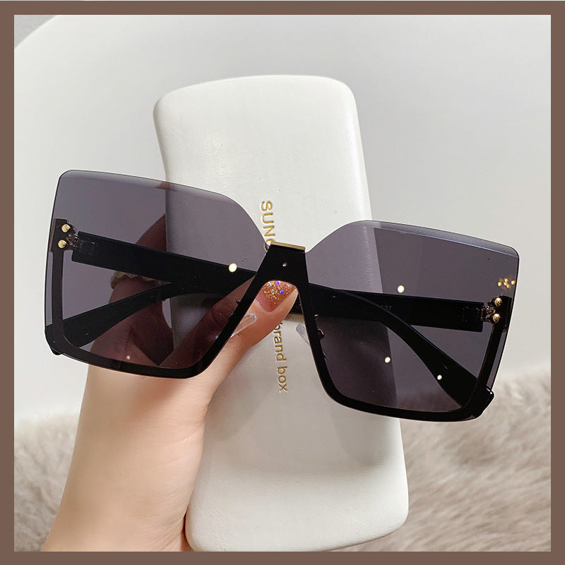 Women's Slim Half Frame Metal Sunglasses for Beach Party