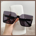 Women's Slim Half Frame Metal Sunglasses for Beach Party