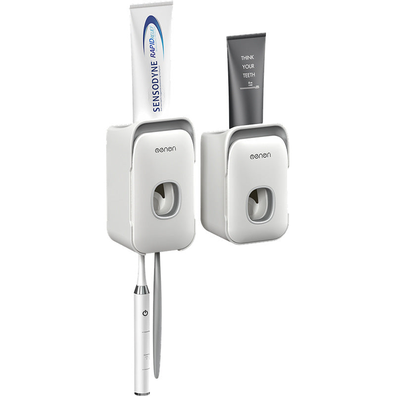 Wall-Mounted Toothbrush Holder and Toothpaste Squeezer Set